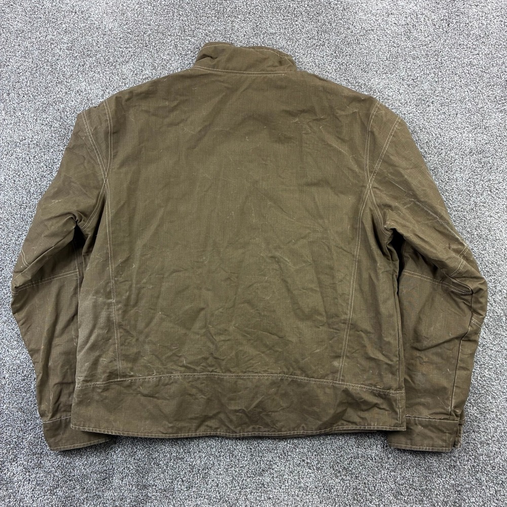 Kuhl Burr Jacket Mens 2XL Olive Green Canvas Quilted Vintage Patina 1053 - Picture 7 of 8